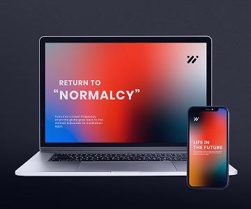A Laptop and a cellphone which show sentence 'Return to normalcy'