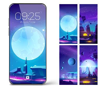 Cellphone`s screen samples